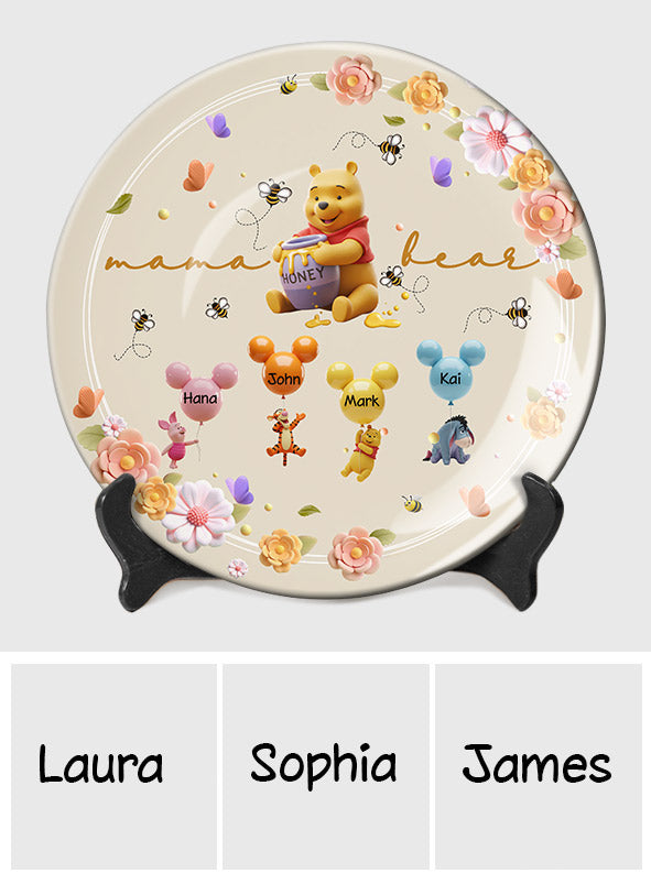 Mama Bear - Personalized Mouse Ceramic Round Plate