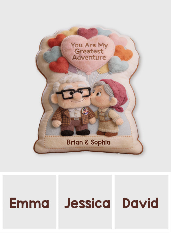 You Are My Greatest Adventure - Personalized Mouse Faux Fur Shaped Pillow