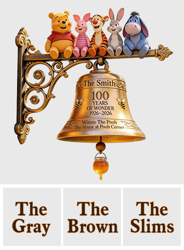 100 Years Of Wonder - Personalized Yellow Bear Wooden Wall Mount Sign