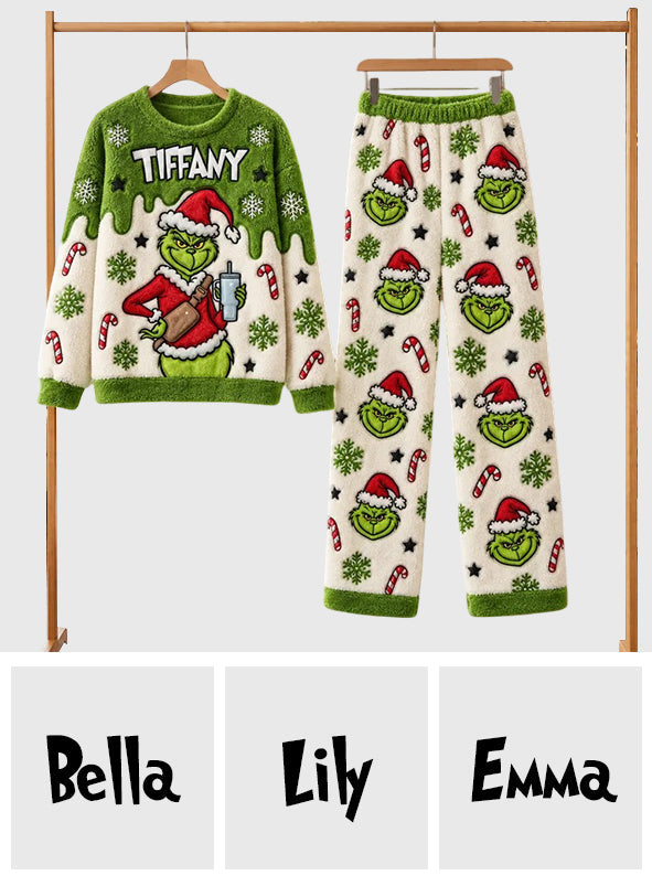 Merry Christmas - Personalized Stole Christmas Fleece Lounge Set
