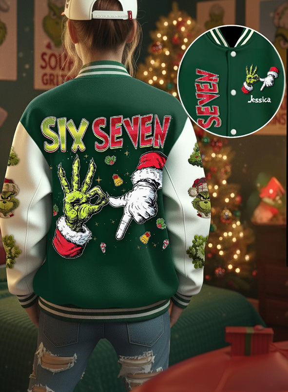 Six Seven - Personalized Stole Christmas Varsity Jacket