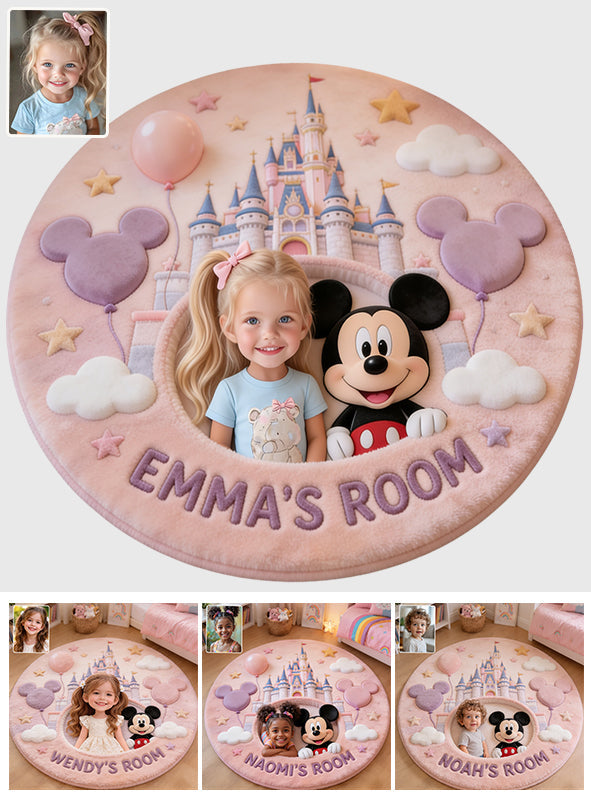 Any Photo Magical Friends - Personalized Mouse Non-Slip Tufted Rug