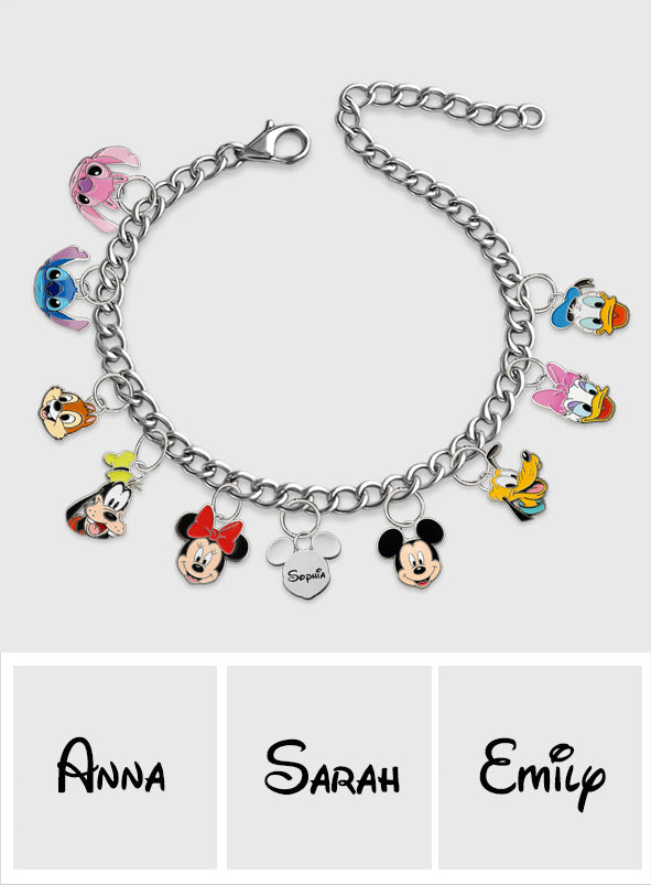 Magical World On The Wrist - Personalized Mouse Bracelet With Charms