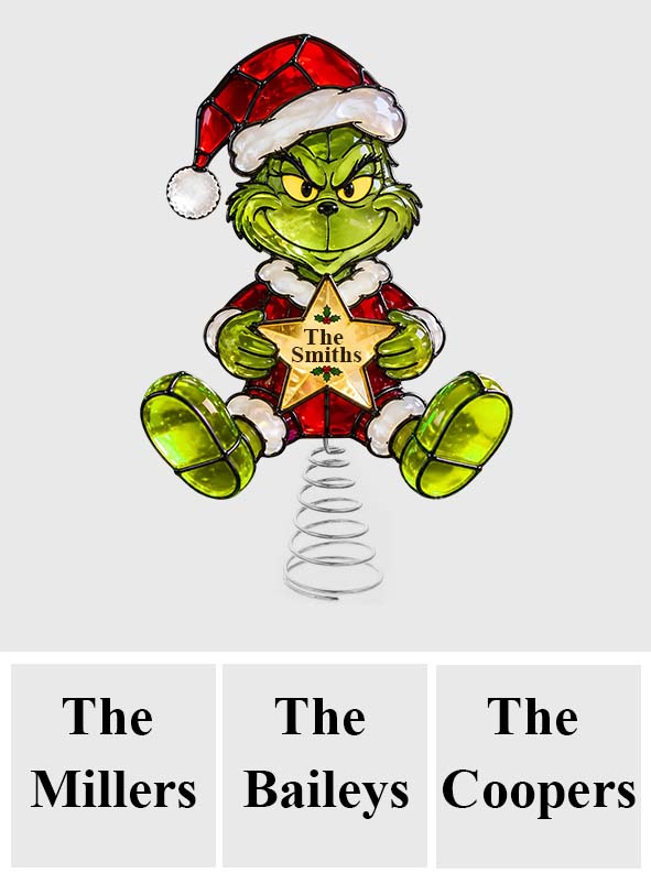 Merry Christmas - Personalized Stole Christmas LED Light Tree Topper