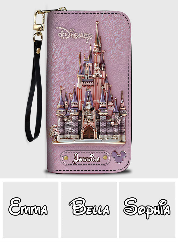 Magical Day Custom Name - Personalized Mouse Leather Long Wallet
