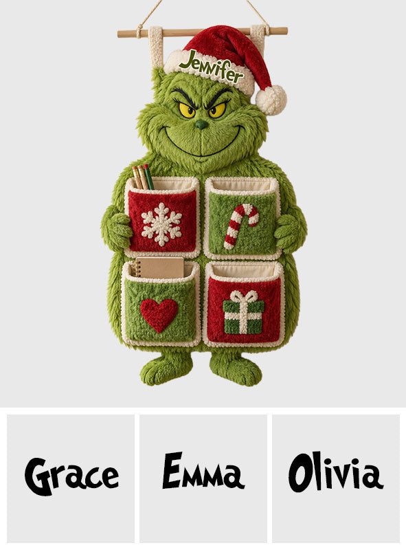Merry Grinchmas - Personalized Stole Christmas Hanging Organizer