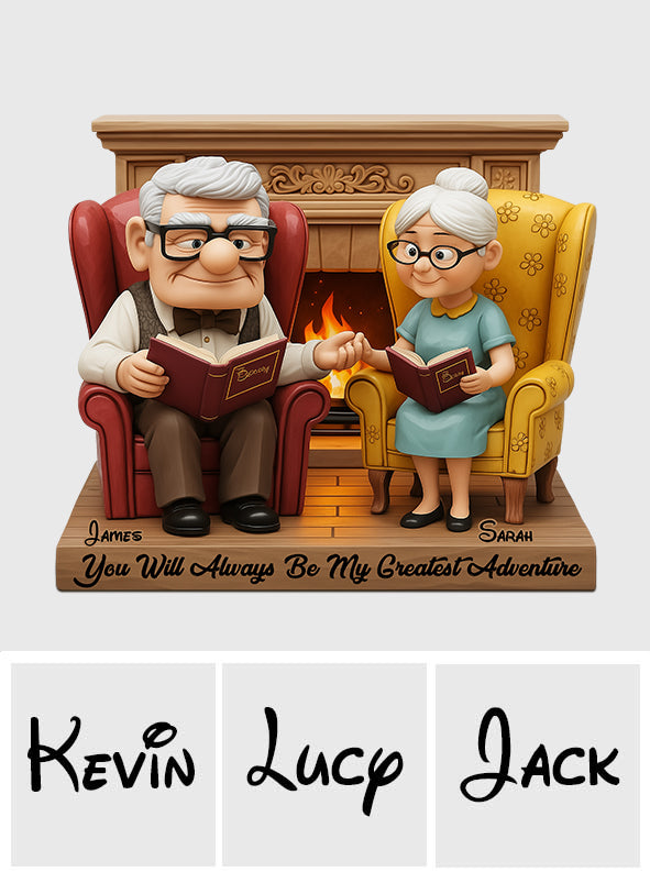 My Greatest Adventure - Personalized Couple Custom Shaped Wood Plaque