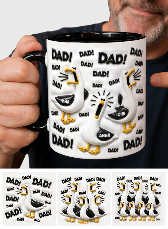 Funny Seagull Gift For Dad - Personalized Father Accent Mug & Coaster