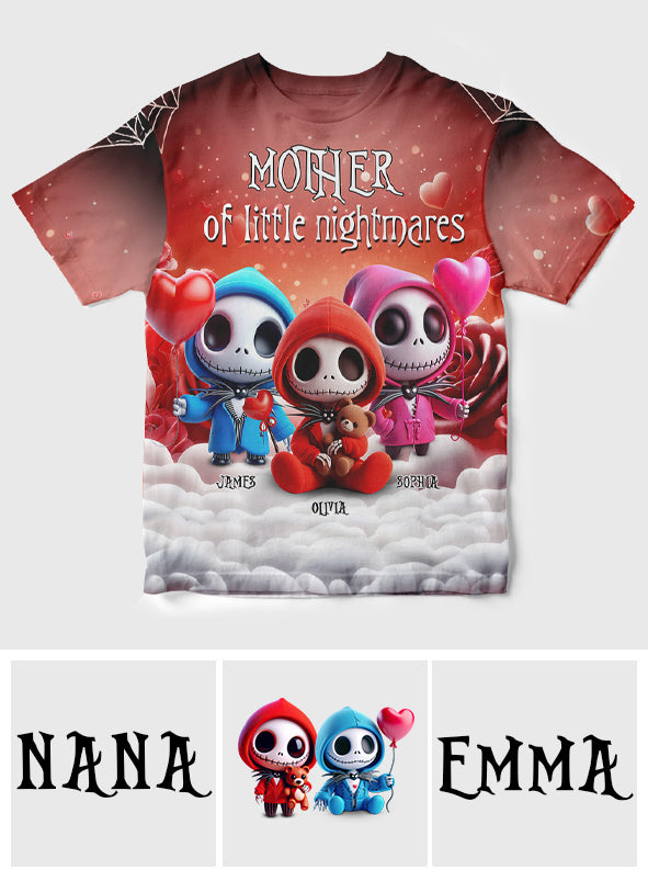 Mother Of Little Nightmares - Personalized Nightmare All Over Shirt