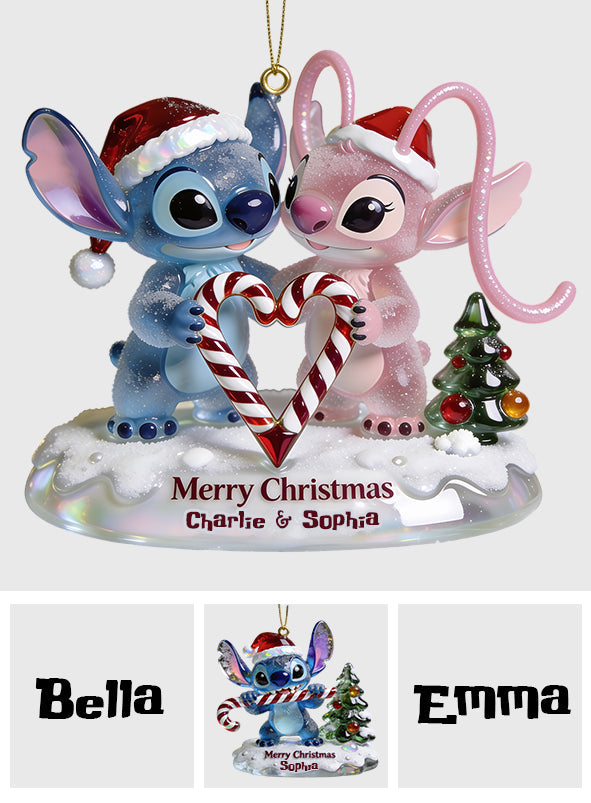 Ohana Xmas - Personalized Ohana Custom Shape Glass Ornament