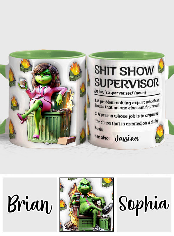 Shit Show Supervisor - Personalized Stole Christmas Accent Mug