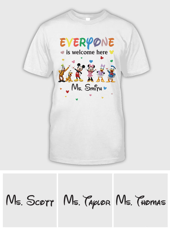 Everyone Is Welcome Here - Personalized Mouse T-shirt And Hoodie