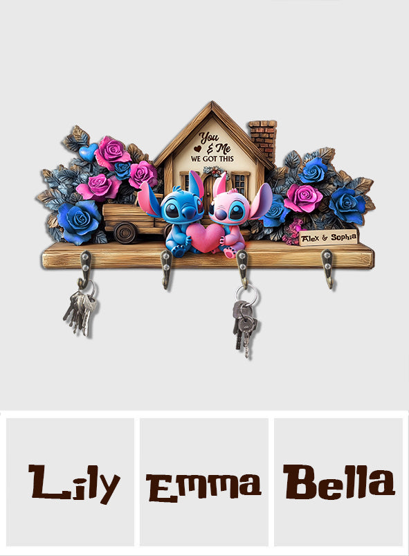 You & Me - Personalized Ohana Custom Shaped Key Rack