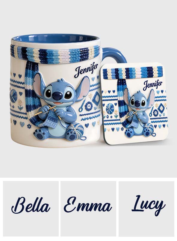 Ohana Loves Crocheting - Personalized Ohana Accent Mug & Coaster