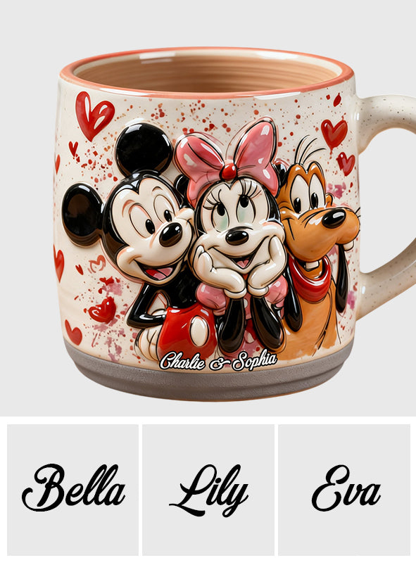 You And Me - Personalized Mouse Printed Pottery Mug