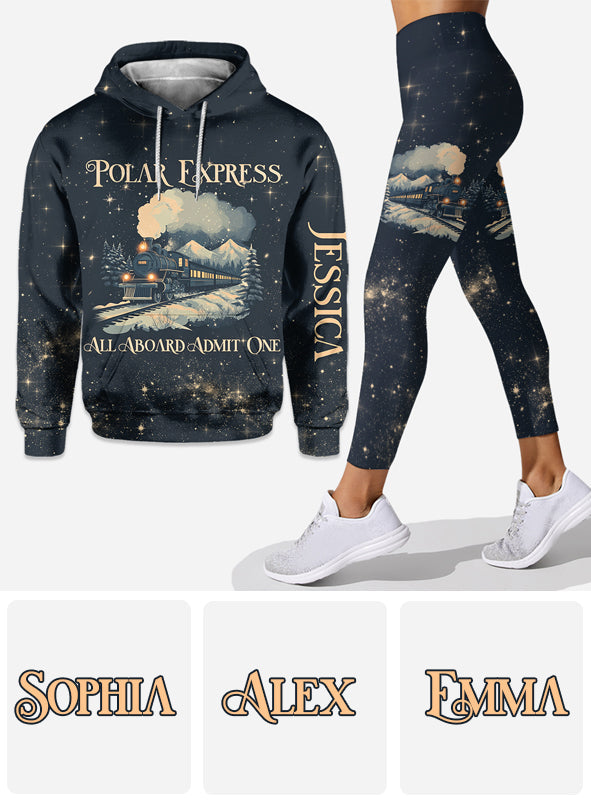 All Abroad Admit One - Personalized Christmas Movie Hoodie and Leggings
