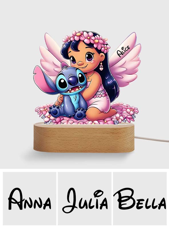 Best Friend Forever - Personalized Ohana Shaped Plaque Light Base