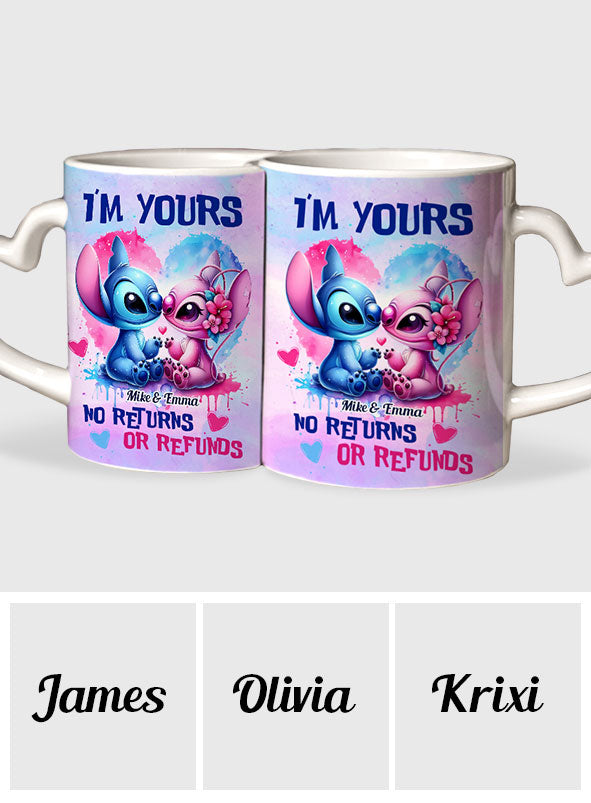 I'm Yours - Personalized Ohana Matching Heart Handle Mug
