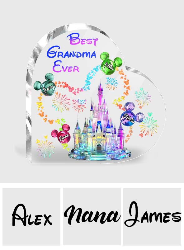 Best Grandma/ Mom Ever - Personalized Mouse Custom Shaped Acrylic Plaque