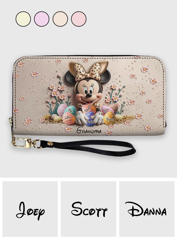 Best Grandma/ Mom Ever - Personalized Mouse Leather Long Wallet