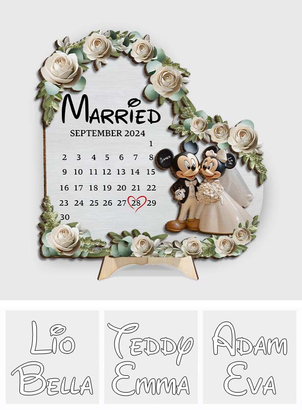 Cute Mouse Married Couple - Personalized Mouse 2 Layered Wood Sign / Wood Plaque