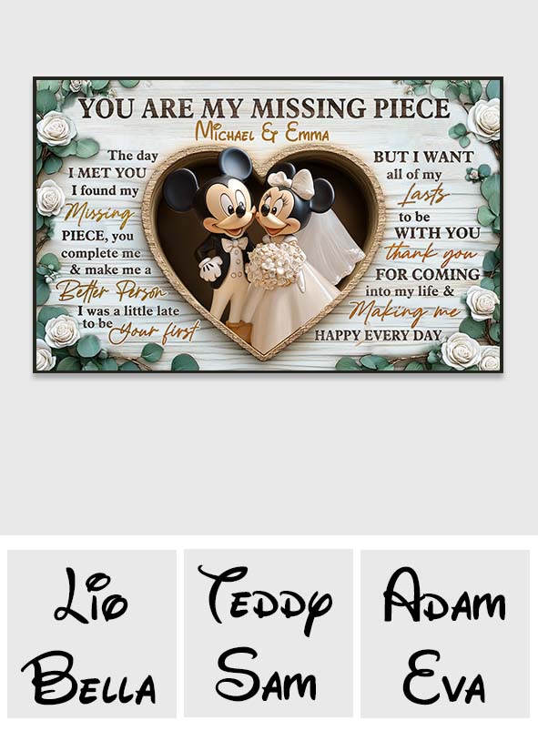 You Are My Missing Piece - Personalized Mouse Canvas And Poster