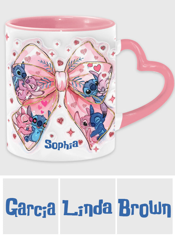 Ohana Means Family - Personalized Ohana Heart Handle Mug