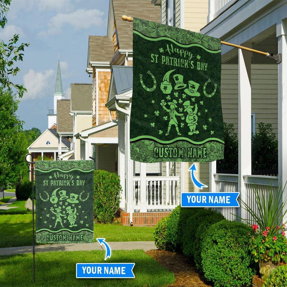 Happy St Patrick's Day Horse Personalized Horse House Flag 0523