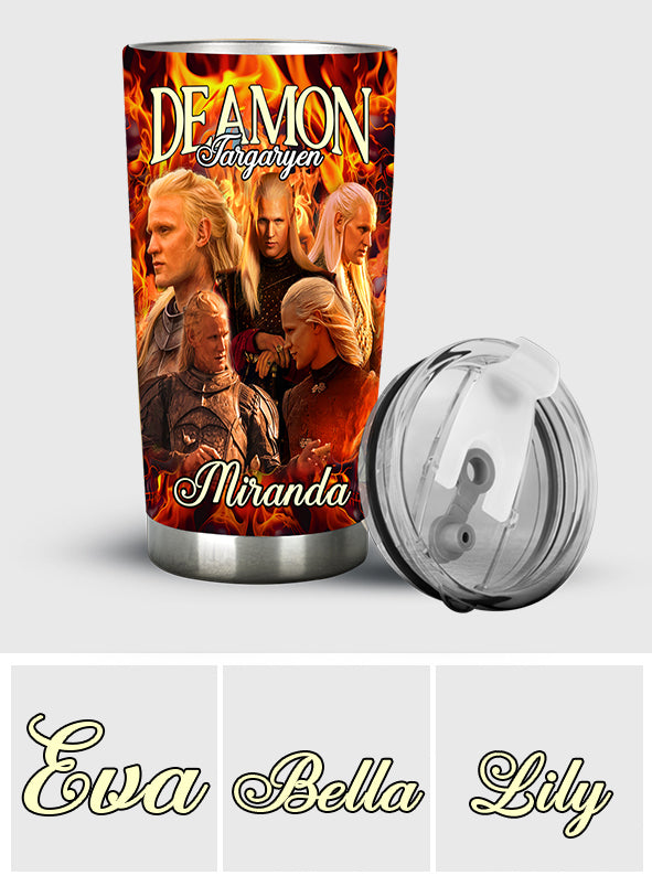 Team Black Fire And Blood - Personalized Thrones Game Tumbler