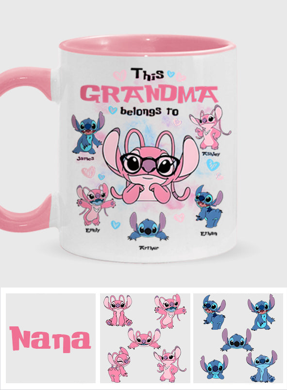 This Grandma Belongs To Custom Any Title - Personalized Mouse Accent Mug