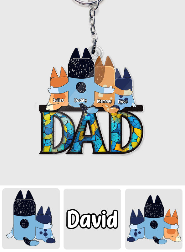Cool Dad - Personalized Father Custom Shaped Keychain