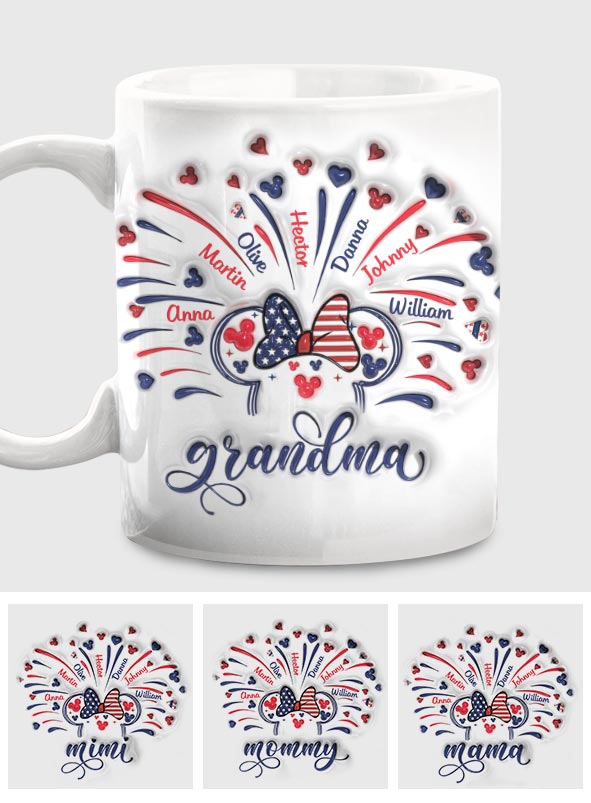 Firework America Mouse Flag - Personalized Mouse Mug