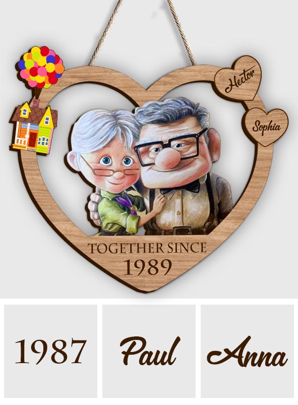 Together Since - Personalized Couple Custom Shaped Wood Sign