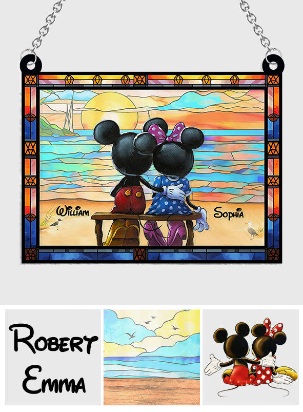 I am yours - Personalized Mouse Window Hanging Suncatcher Ornament