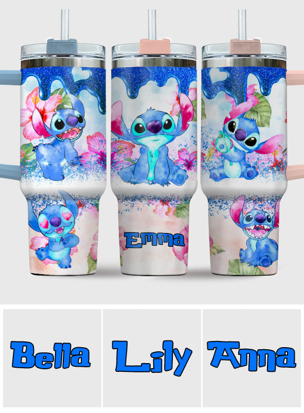 Ohana Tropical Vibe - Personalized Ohana Tumbler With Handle