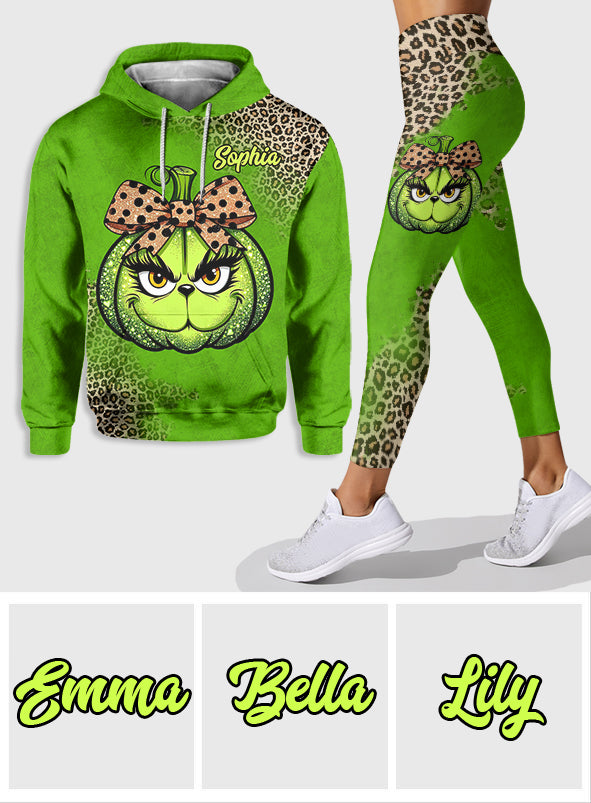 Green Pumpkin - Personalized Stole Christmas Hoodie and Leggings
