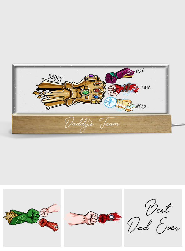 Daddy's Team - Personalized Father Custom LED Night Light