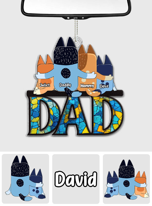 Cool Dad - Personalized Father Custom Shaped Car Ornament