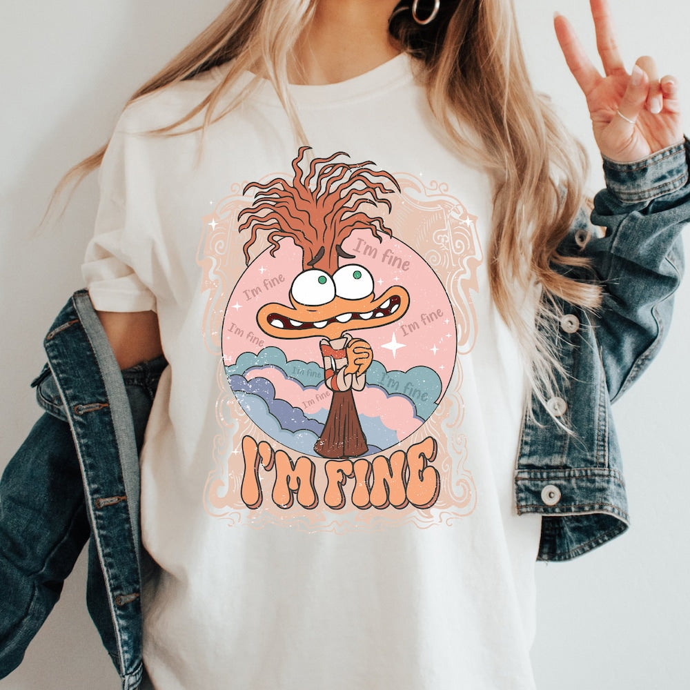 I'm Fine Anxiety T-Shirt, Characters Shirt, Emotions Shirt, Feelings Matching Tee, Mental Health Shirt T-shirt & Hoodie