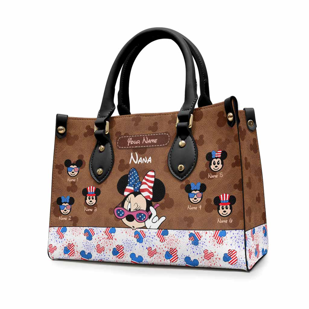 Nana's Magic - Personalized Independence Day Grandma Leather Handbag