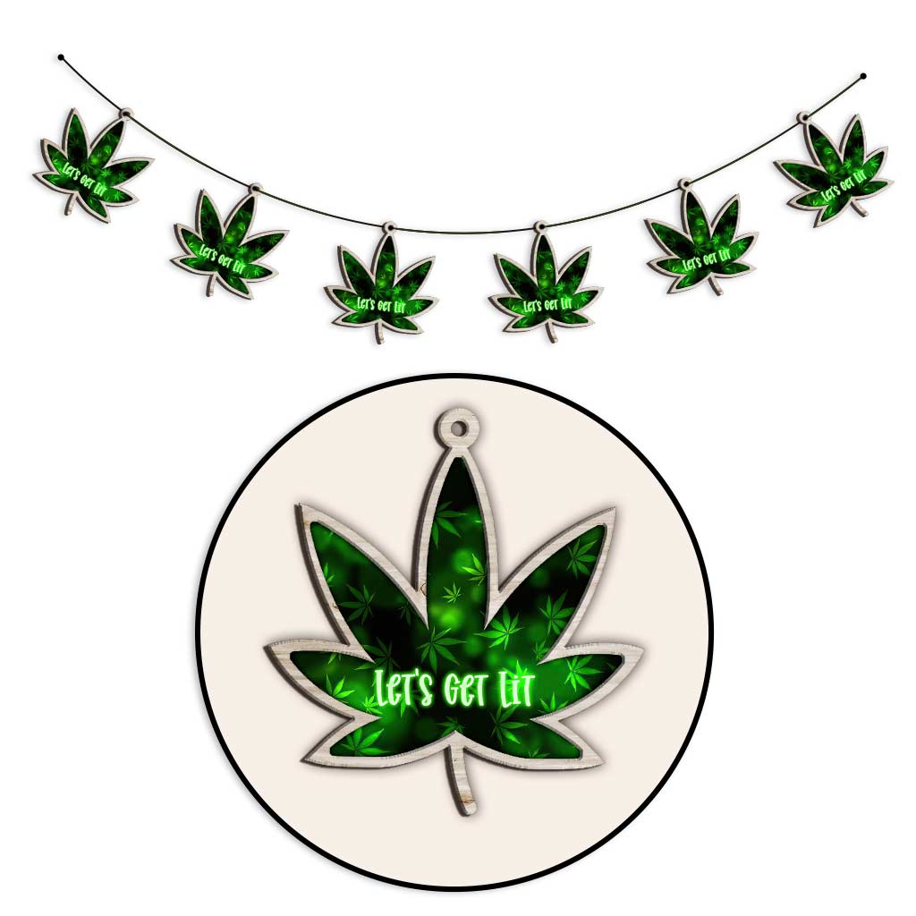 Let's Get Lit - Personalized Christmas Weed 6 Pieces Garland