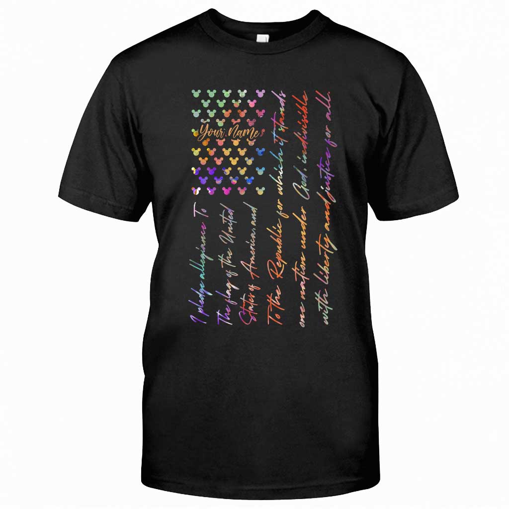 Mouse Ears Pledge Of Allegiance - Personalized Independence Day T-shirt and Hoodie