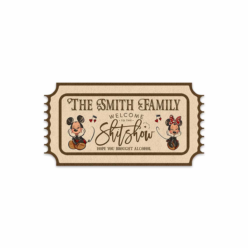 Welcome To The Show - Personalized Mouse Shaped Doormat