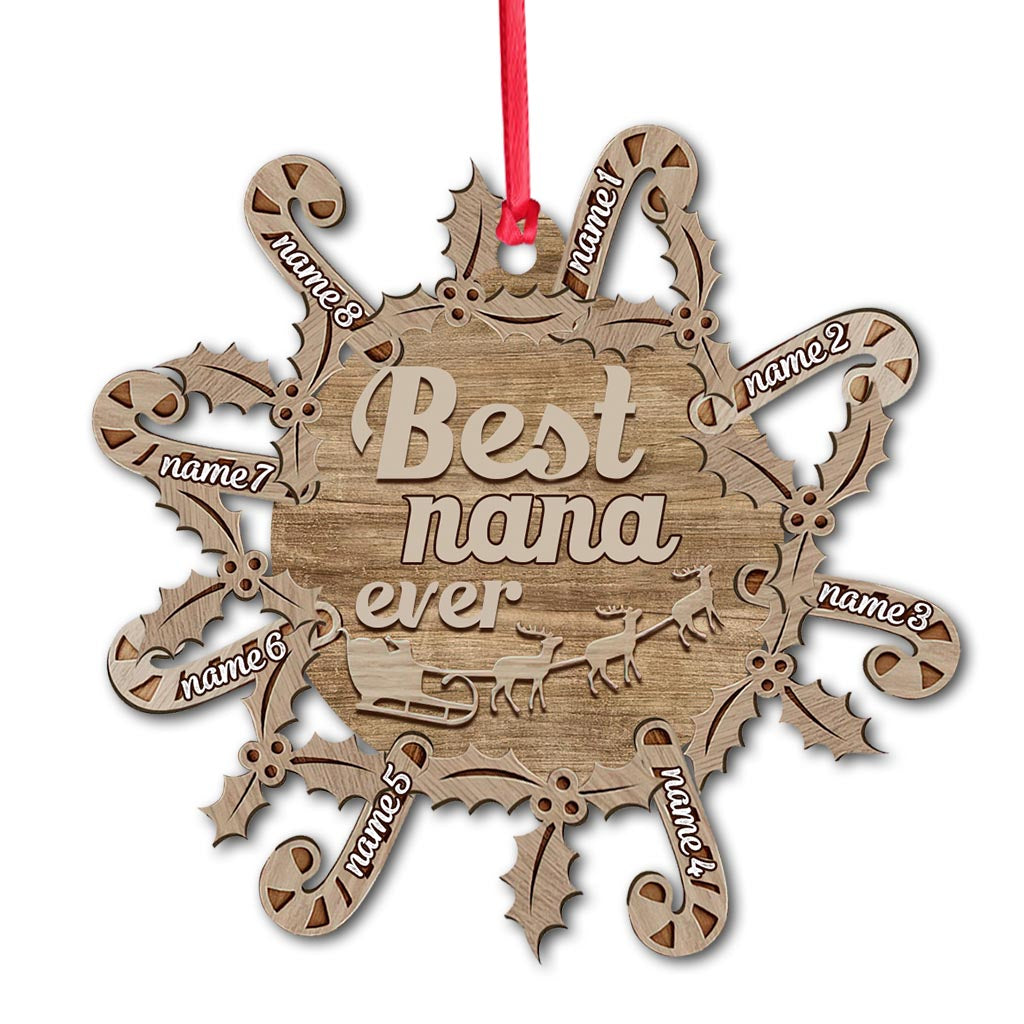Best Grandma Ever - Personalized Christmas Grandma Ornament (Printed On Both Sides)