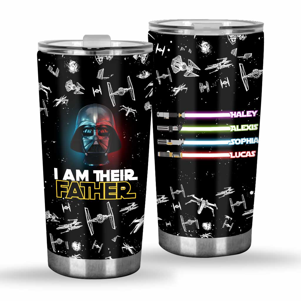 I Am Their Father Darth Vader Lightsaber Personalized Star Wars Tumbler - Star Wars Family Tumbler