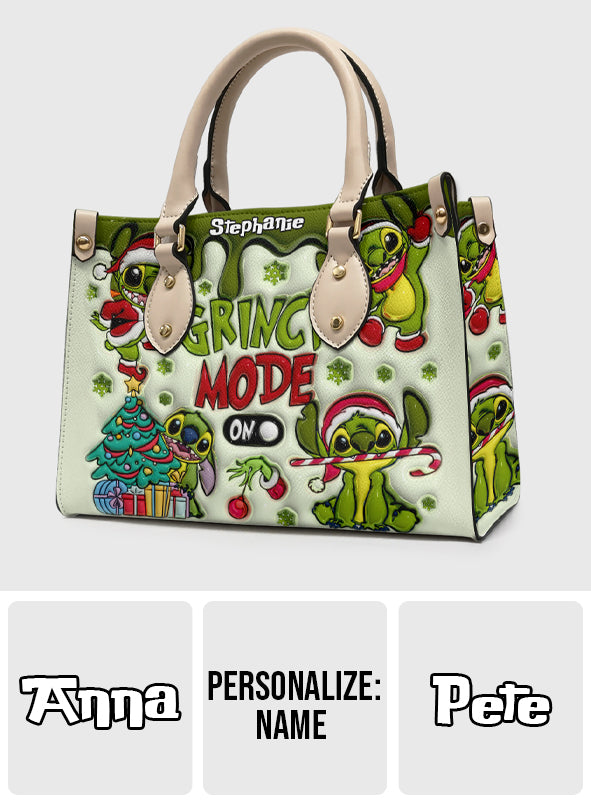 Grinch Mode - Personalized Ohana Leather Handbag