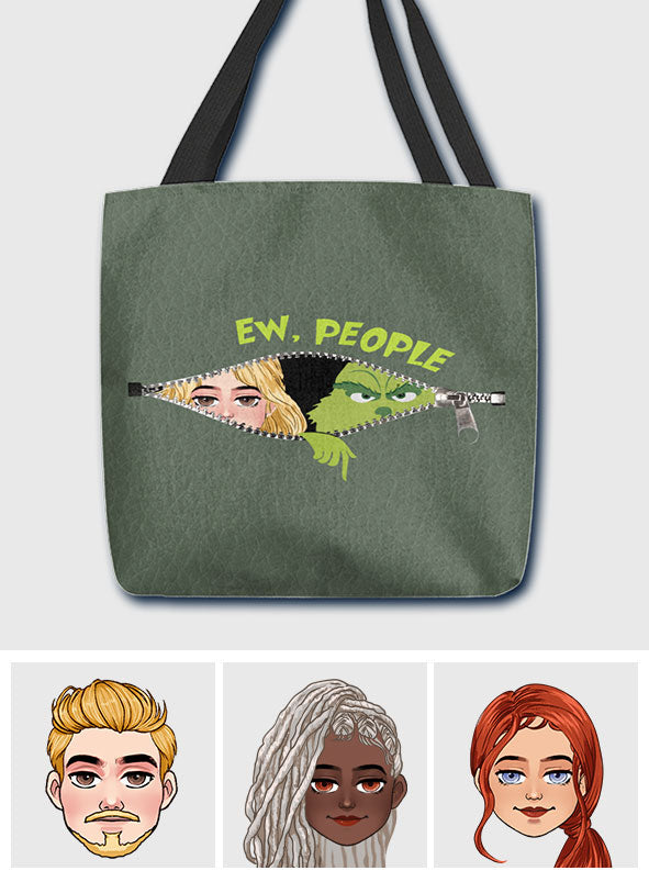 Ew People Green Mischief - Personalized Stole Christmas Tote Bag