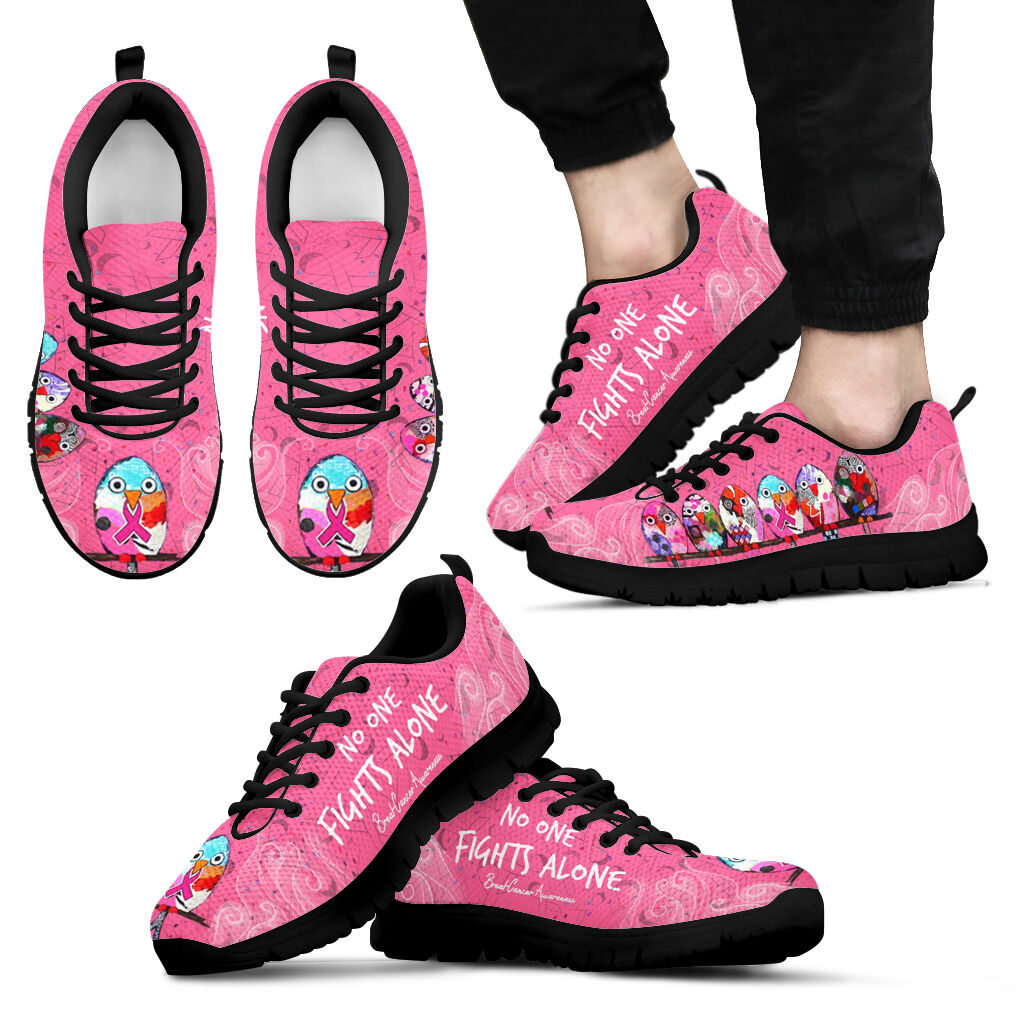 No One Fight Alone Breast Cancer Awareness Breast Cancer Awareness Sneakers 0622