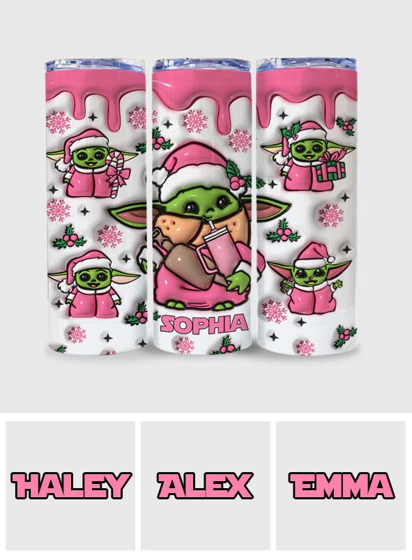 Too Cute I Am The Child Pink - Personalized The Force Skinny Tumbler