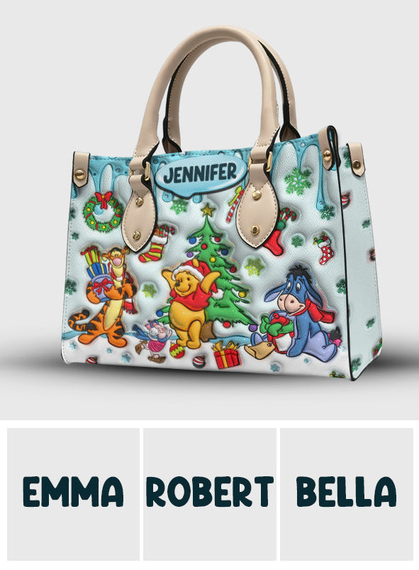 Merry Christmas - Personalized Mouse Leather Handbag
